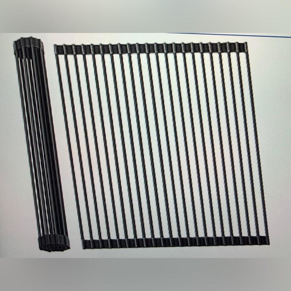 Ohuhu Drying Rack, Over Sink Roll-Up Dish Drainer-Heat Resistant Mat, Anti-Slip